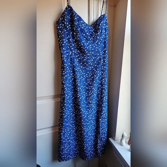 Blue Floral Midi Dress - Picture 2 of 5